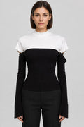 Zara Damen Top Schwarz Weiß Größe L