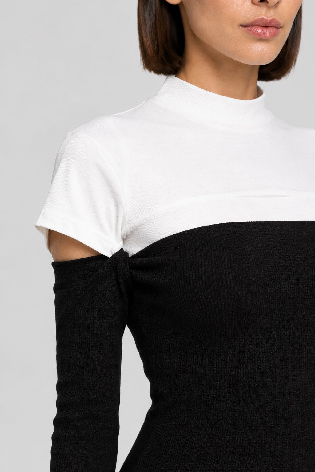 Zara Damen Top Schwarz Weiß Größe L