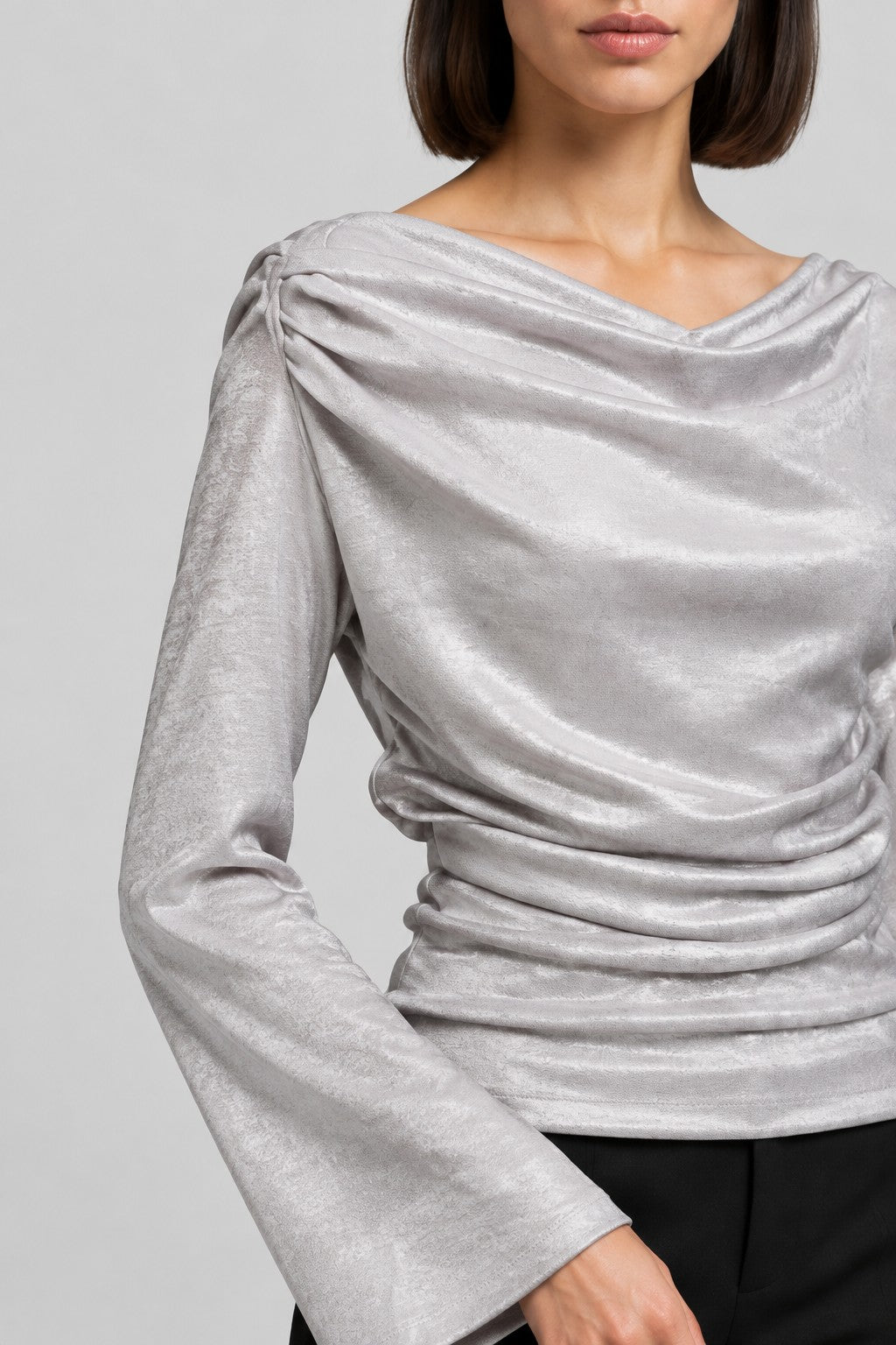 Zara Damen Top Silber Größe L