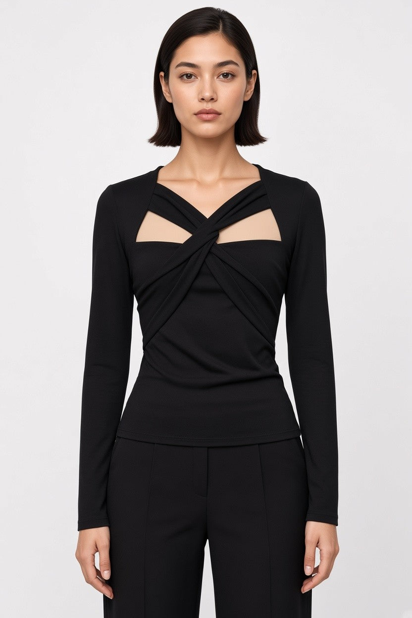 Bik Bok Damen Top Schwarz Größe M