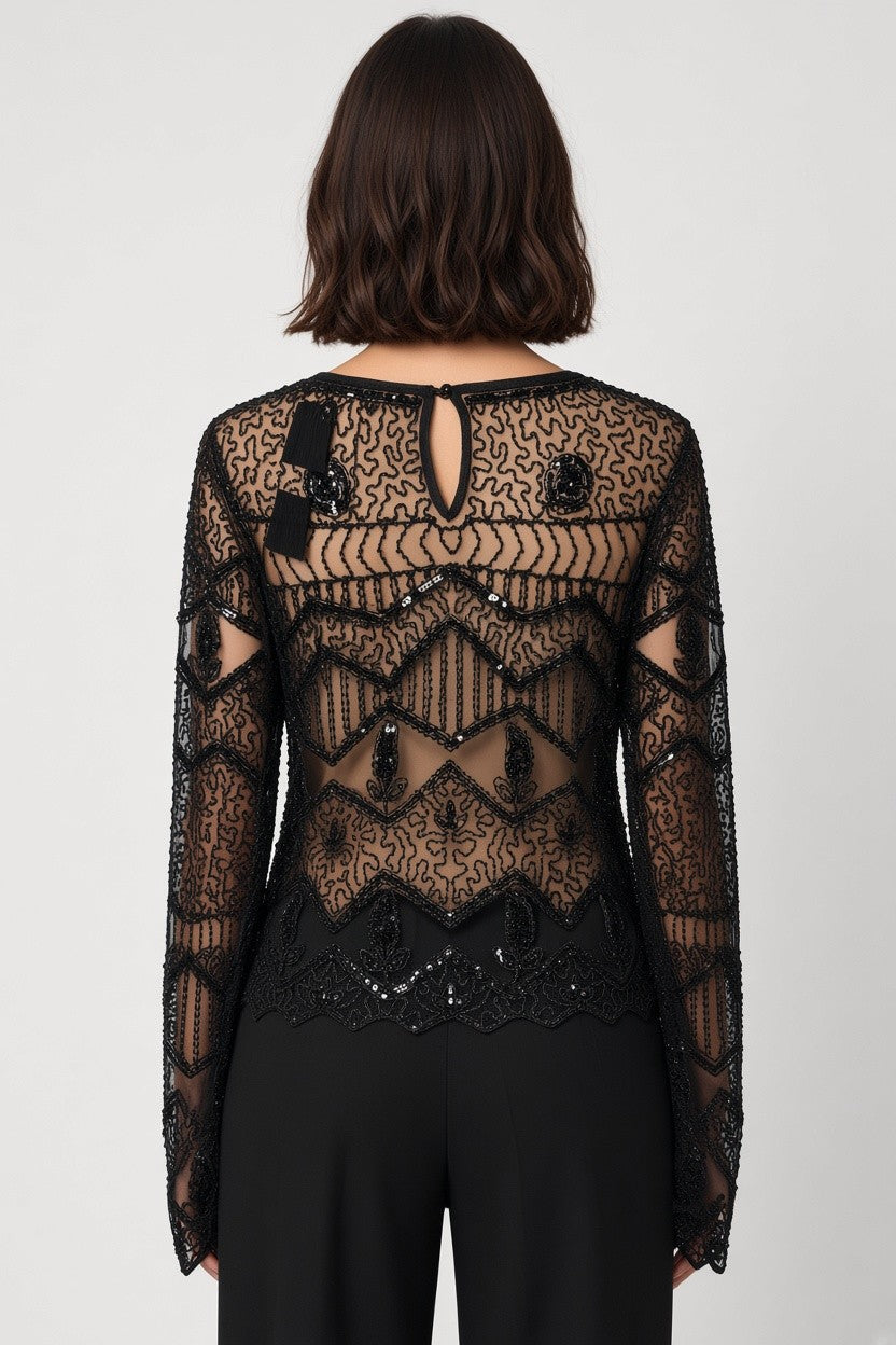 Drôle de Copine Damen Top Schwarz Größe M/L