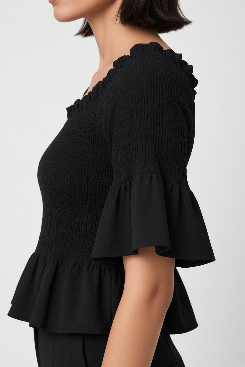 Gina Tricot Damen Top Schwarz Größe M