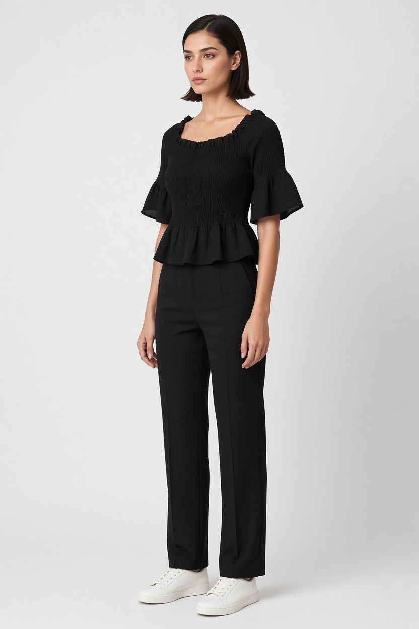 Gina Tricot Damen Top Schwarz Größe M