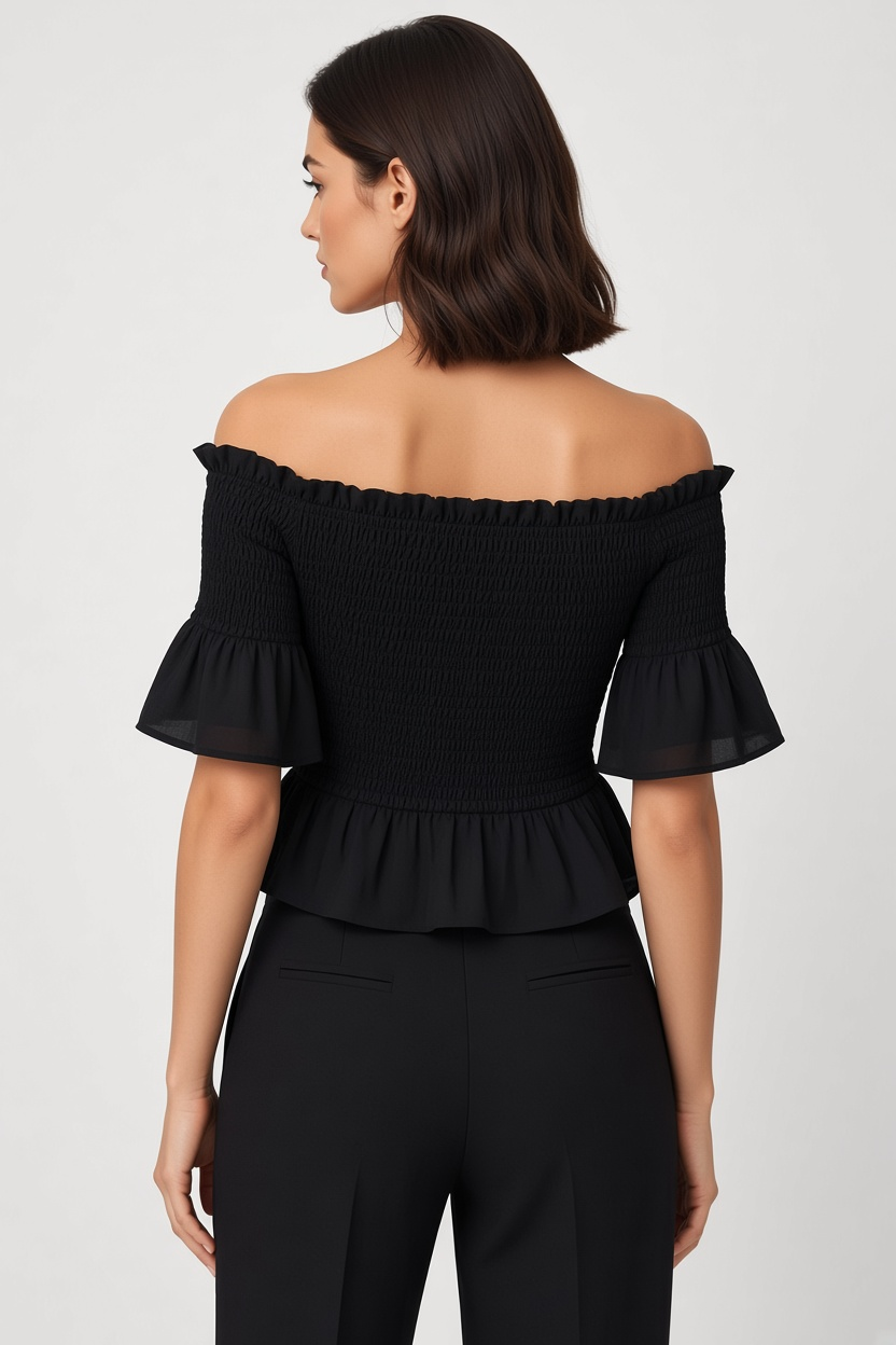 Gina Tricot Damen Top Schwarz Größe M