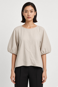 H&M Modern Classic Damen Top Beige Größe M