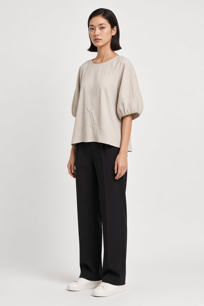 H&M Modern Classic Damen Top Beige Größe M