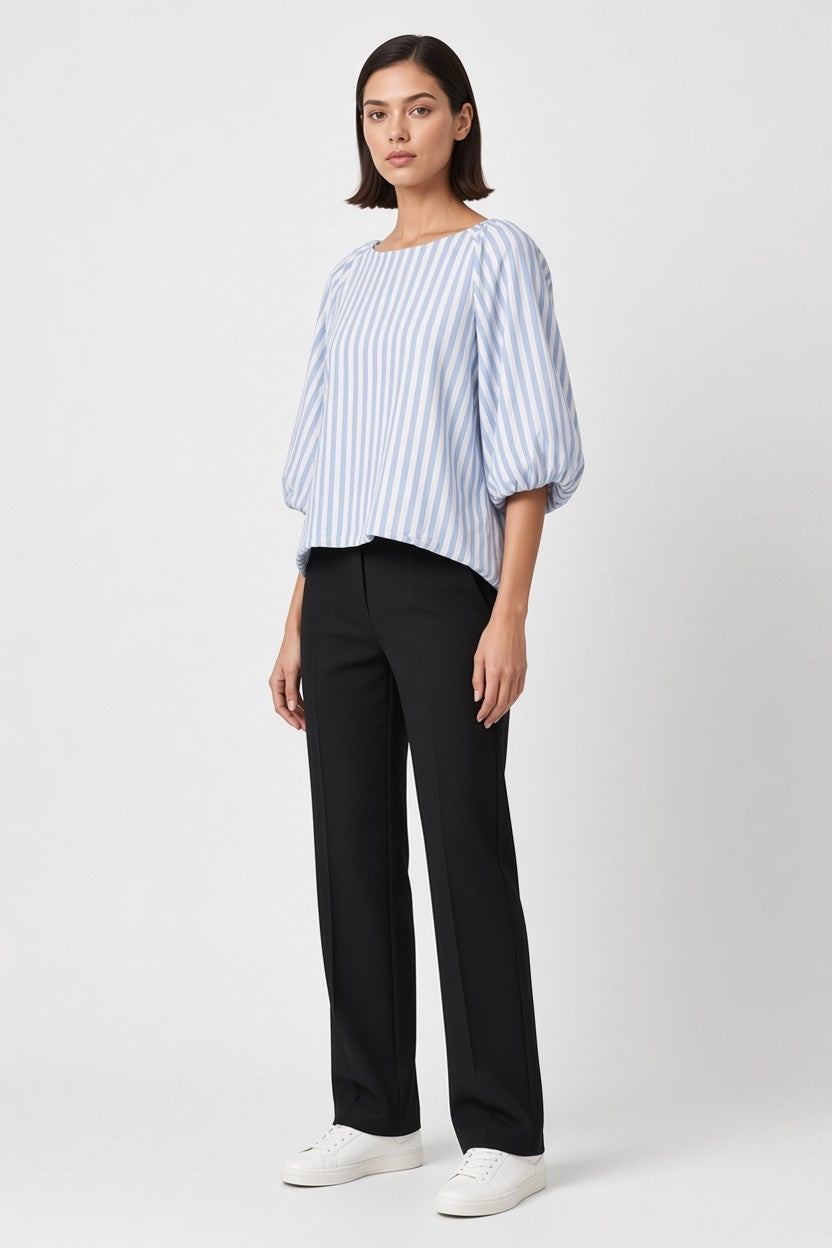 H&M Modern Classic Damen Top Blau Weiß Größe XXL