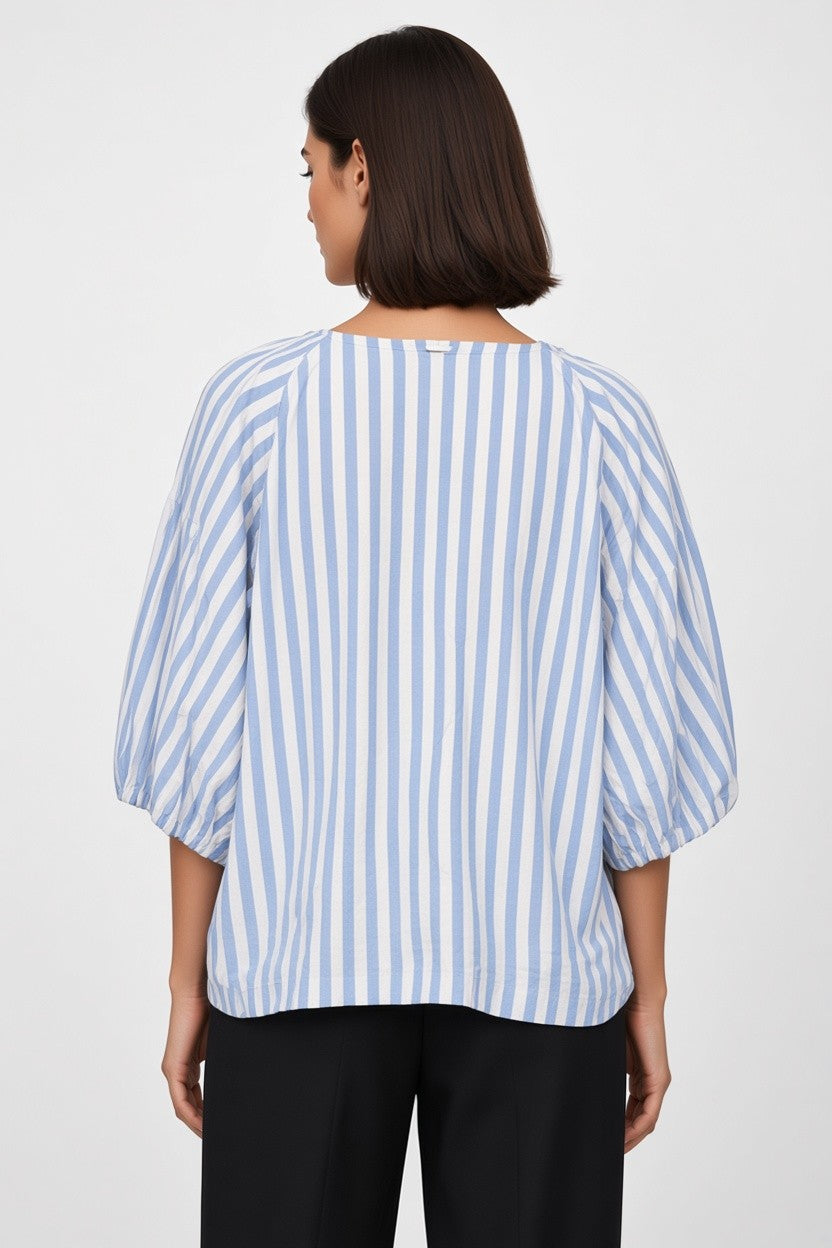 H&M Modern Classic Damen Top Blau Weiß Größe XXL