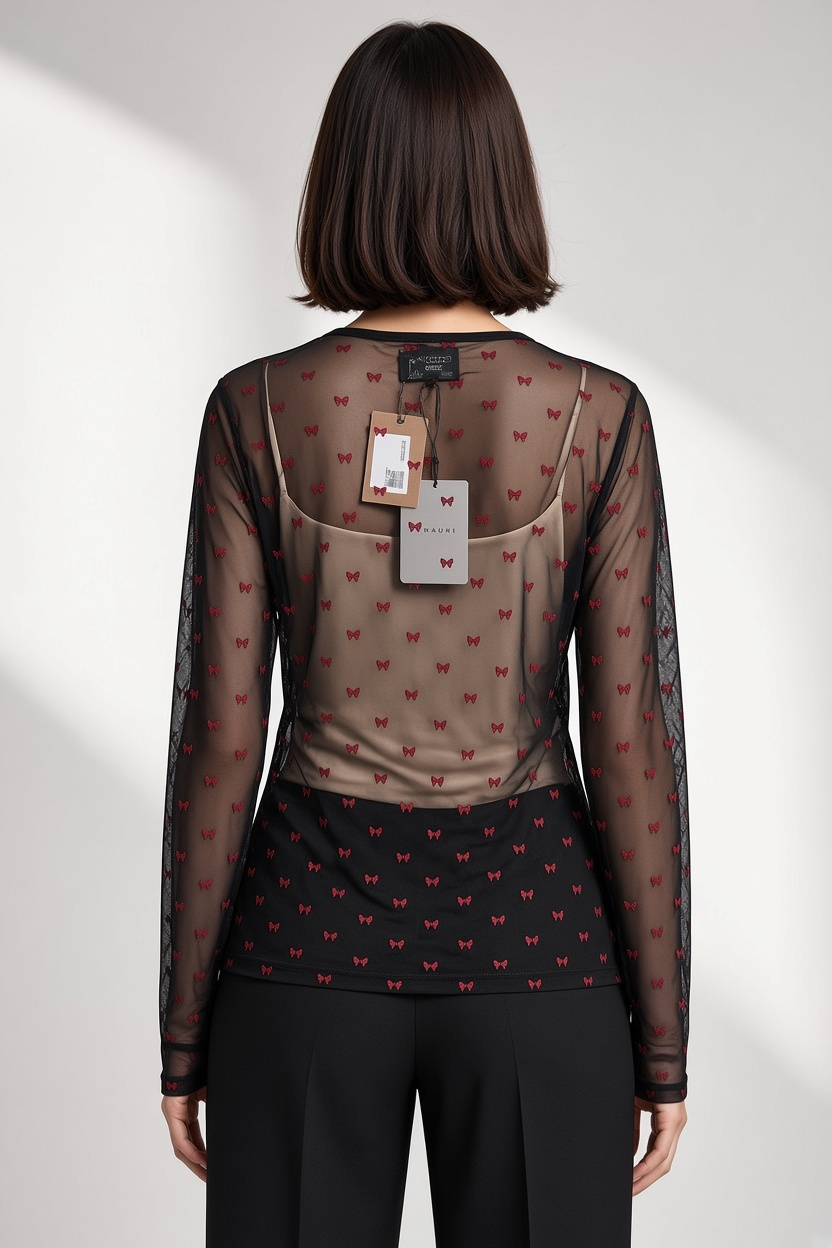 Liberté Essentiel Damen Top Schwarz Pink Größe L