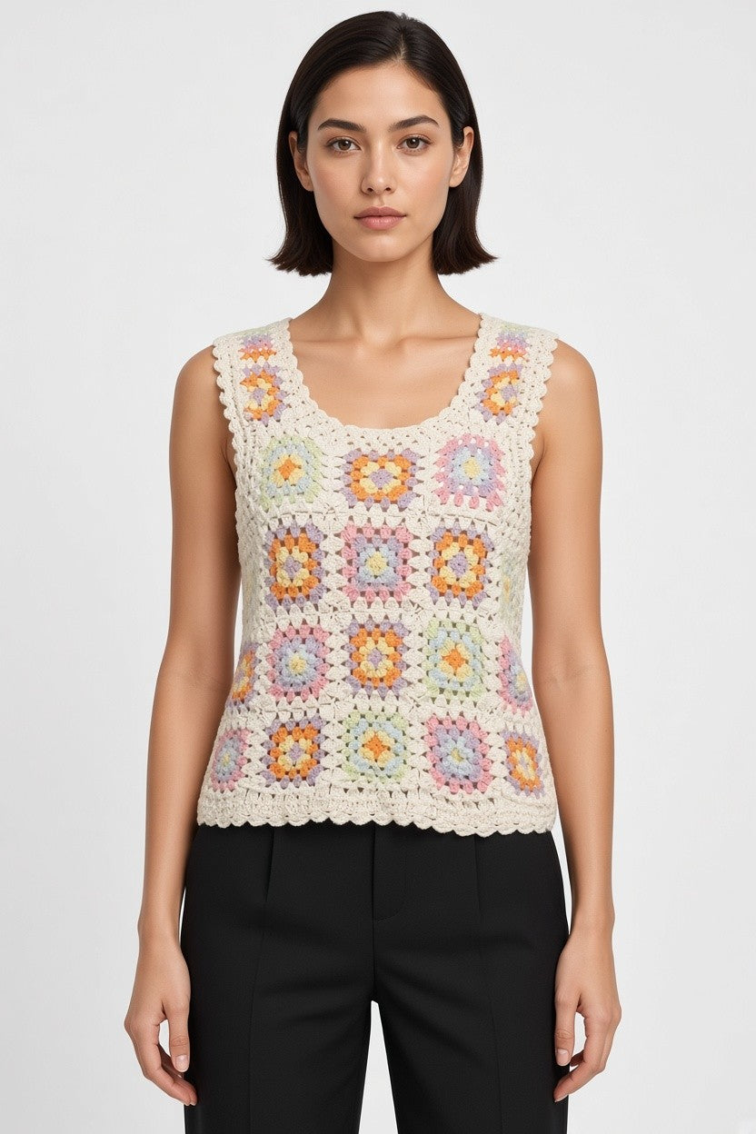 Monki Damen Top Beige Mehrfarbig Größe M