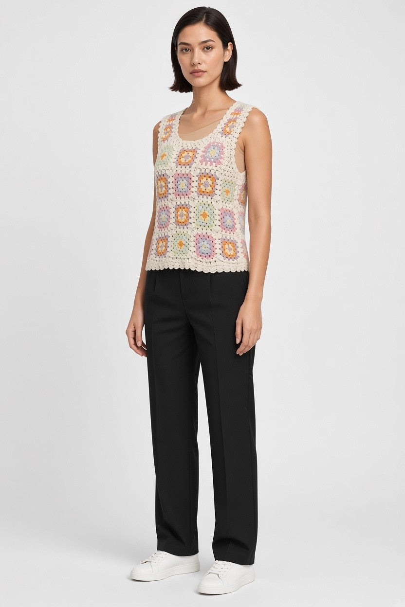 Monki Damen Top Beige Mehrfarbig Größe M