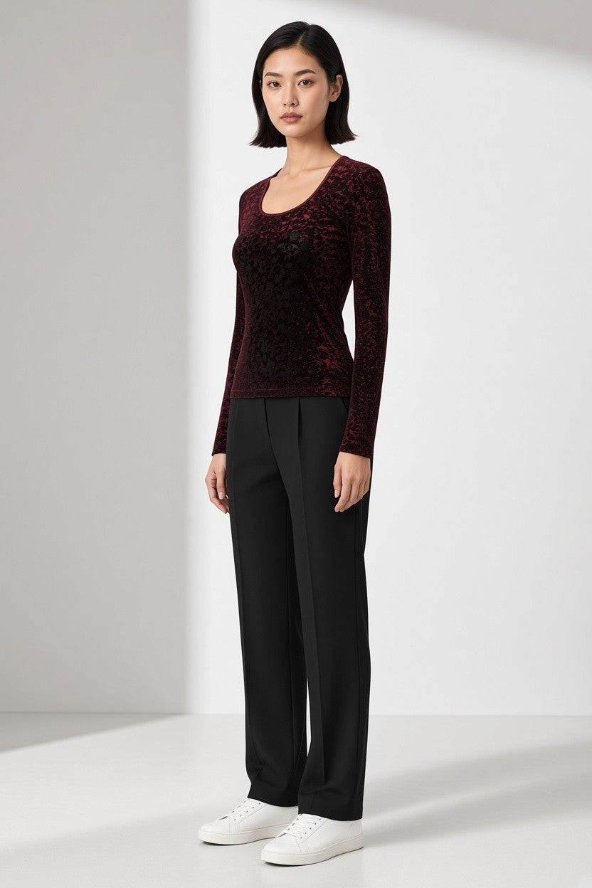 Morgan de Toi Damen Top Rot Schwarz Größe M
