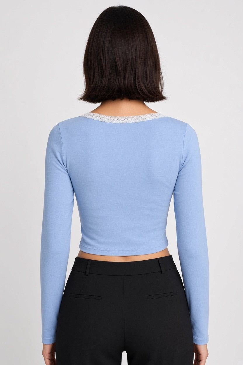 Subdued Damen Top Blau Weiß Größe S