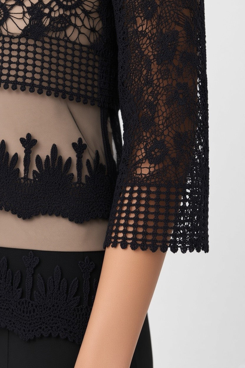 VILA Damen Top Schwarz Größe S