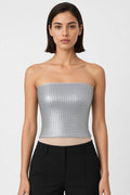 Zara Damen Top Silber Größe M
