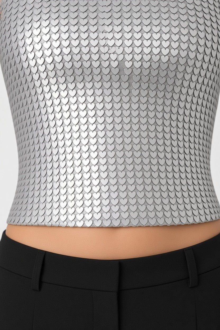 Zara Damen Top Silber Größe M