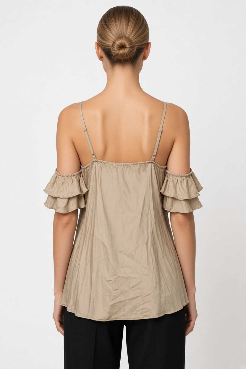 Costamani Damen Top Beige Größe S/M