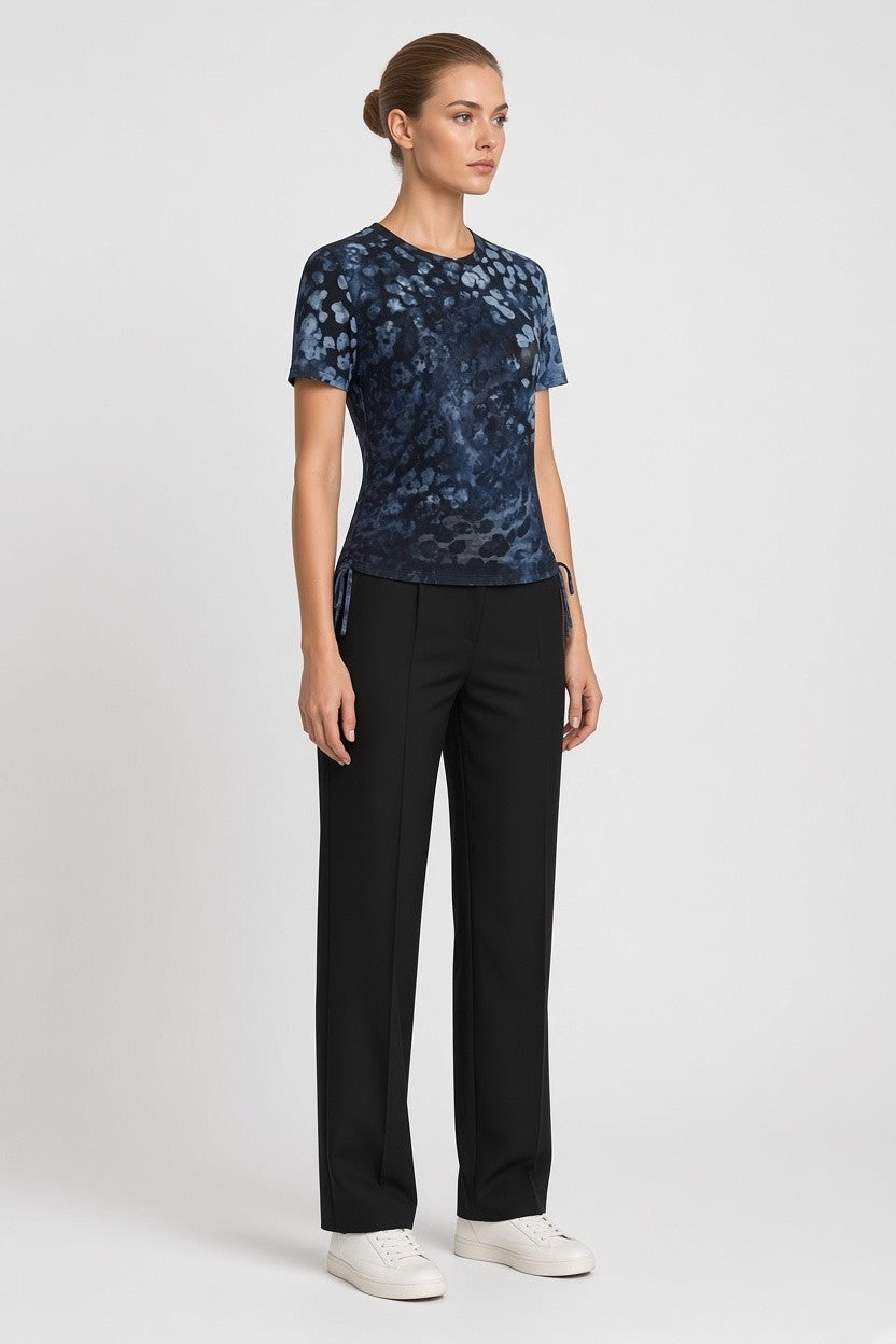 Desigual Damen Top Blau Schwarz Größe M