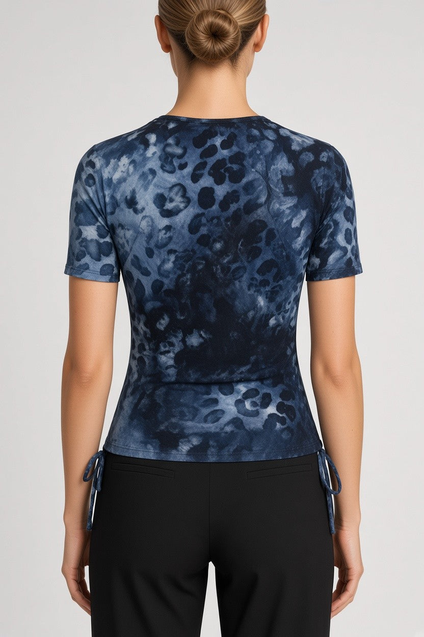 Desigual Damen Top Blau Schwarz Größe M