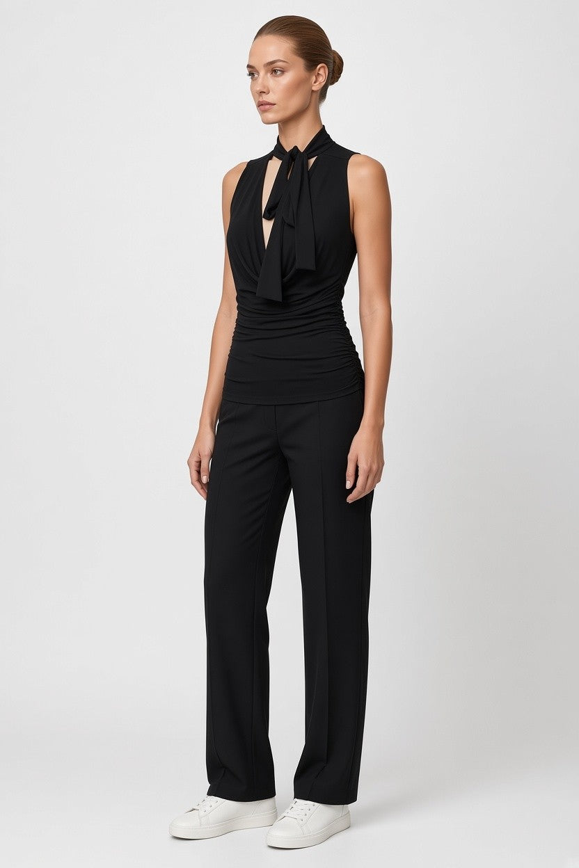 Gina Tricot Damen Top Schwarz Größe L