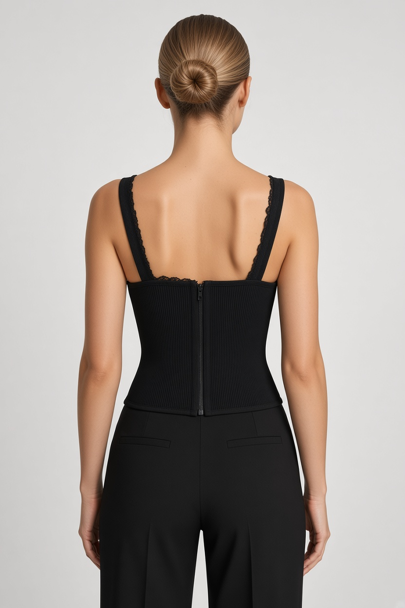 ISL Damen Crop Top Schwarz Größe XL