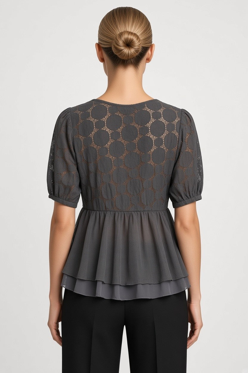 VILA Clothes Damen Top Grau Größe M