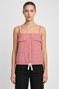Yargici Damen Top Rot Weiß Größe L