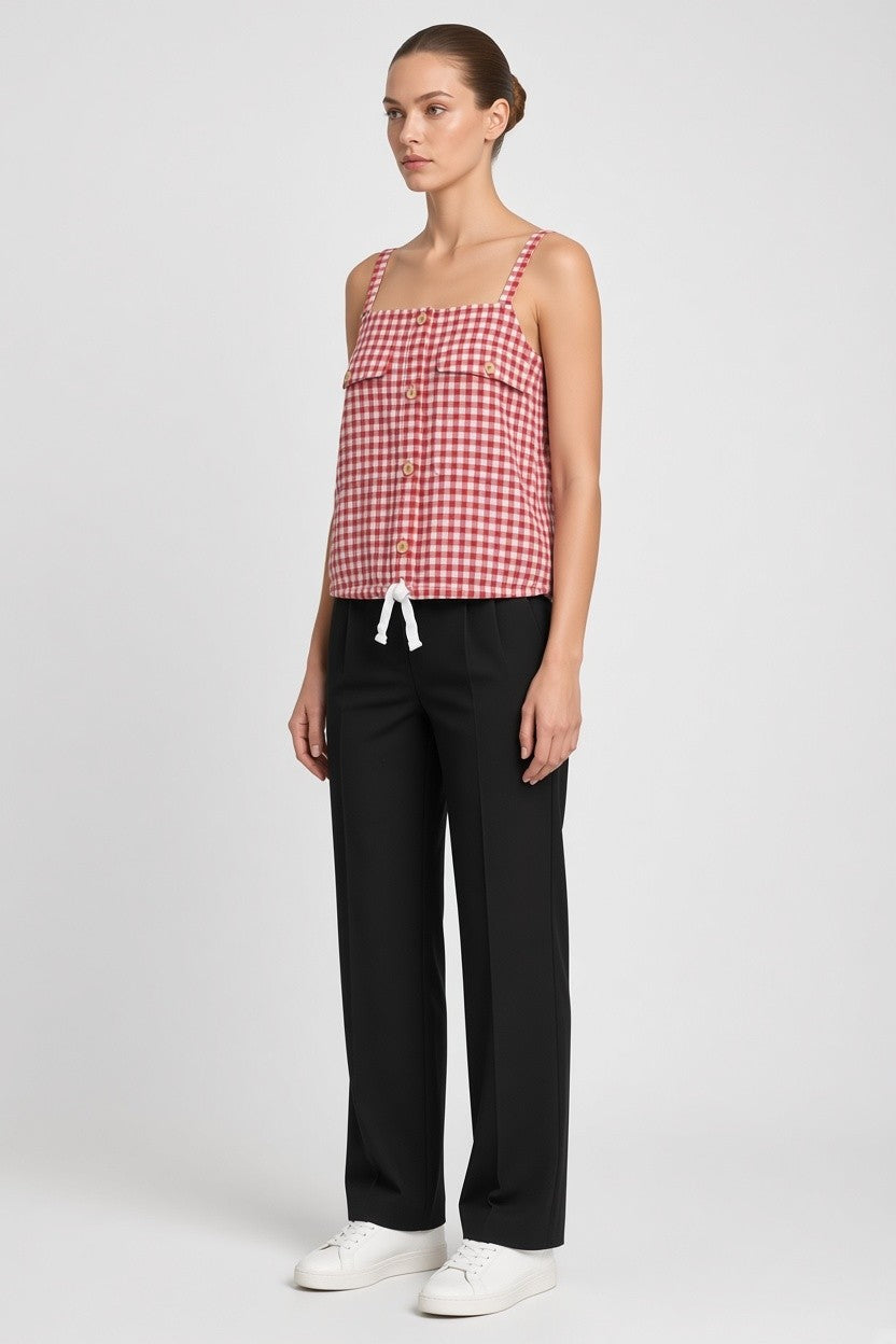 Yargici Damen Top Rot Weiß Größe L