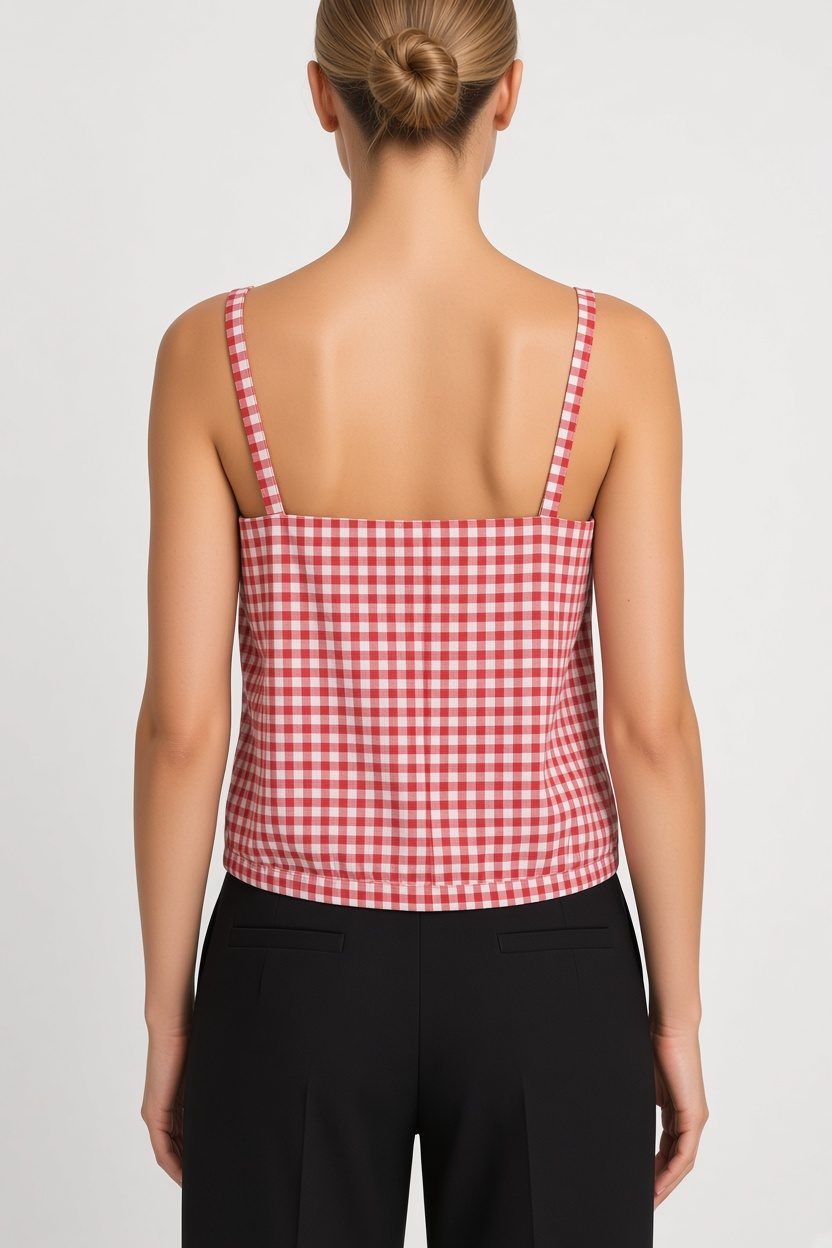 Yargici Damen Top Rot Weiß Größe L