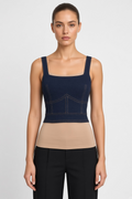 Zara Damen Crop Top Blau Größe M