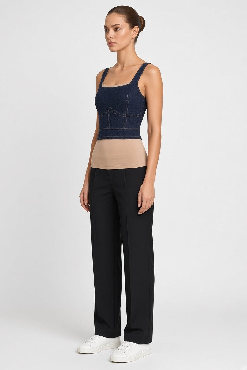 Zara Damen Crop Top Blau Größe M