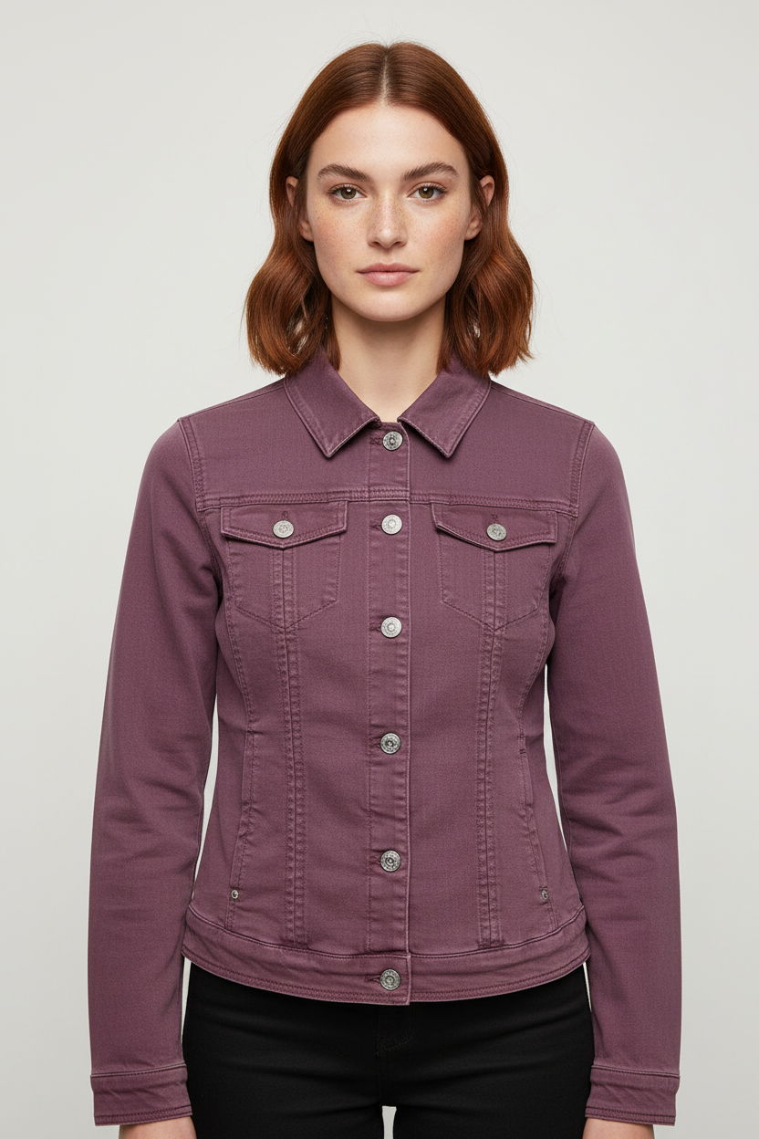 ESPRIT Damen Jeansjacke Lila Größe XXL