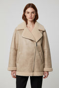ESPRIT Damen Shearling Jacke Beige Größe L