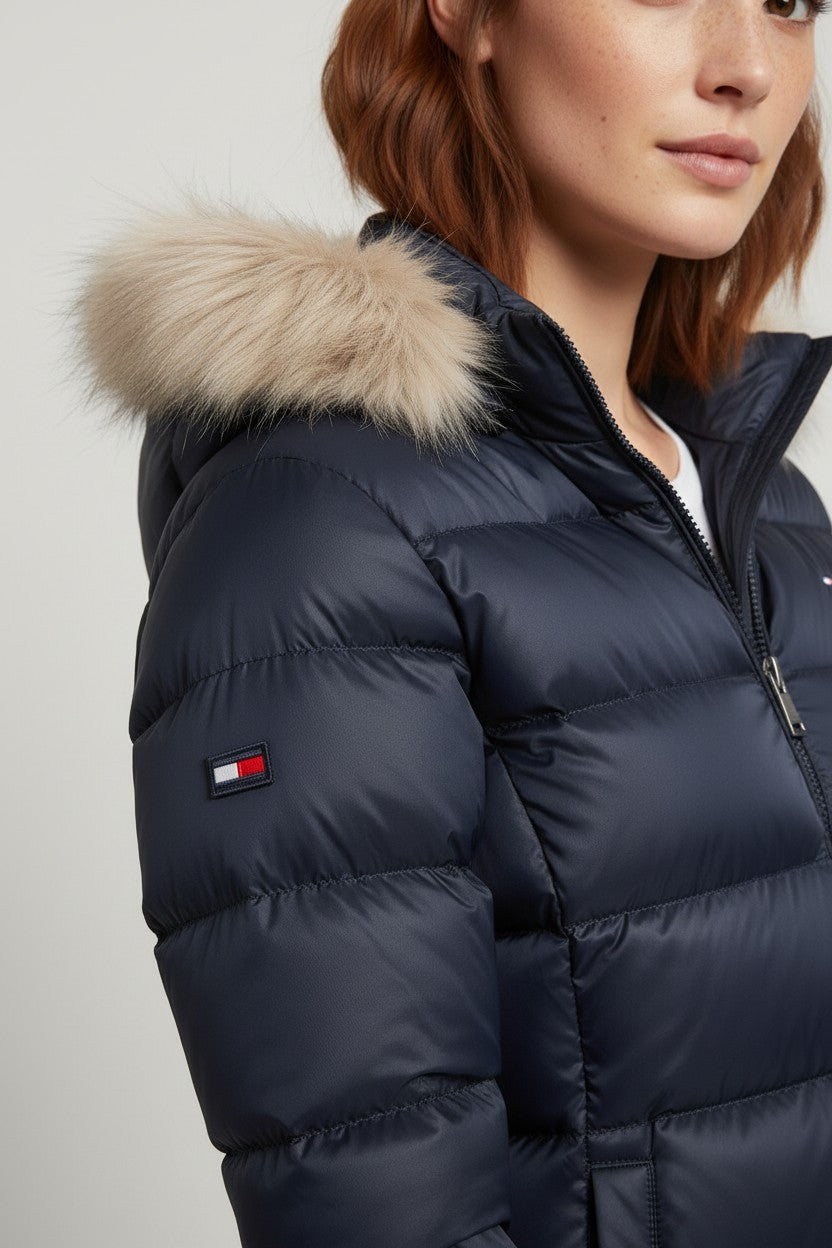 Tommy Hilfiger Damen Daunenjacke Blau Größe XL