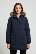 Tommy Hilfiger Damen Parka Blau/Rot Größe S