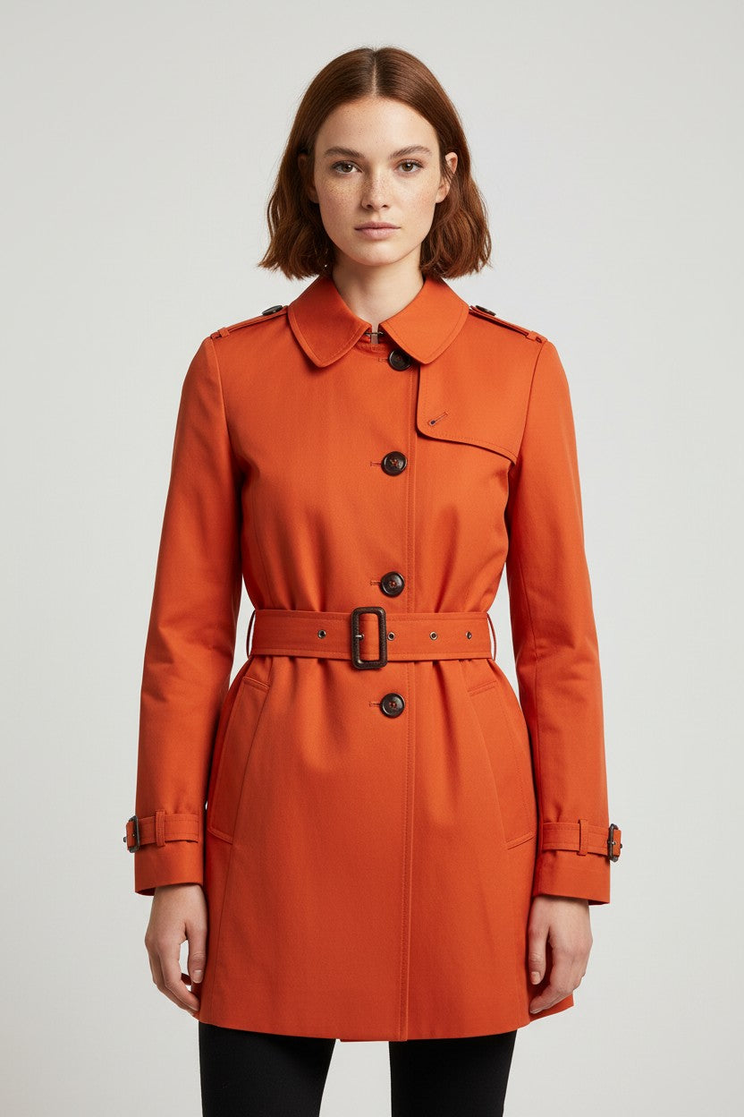 Tommy Hilfiger Damen Trenchcoat Orange Größe L