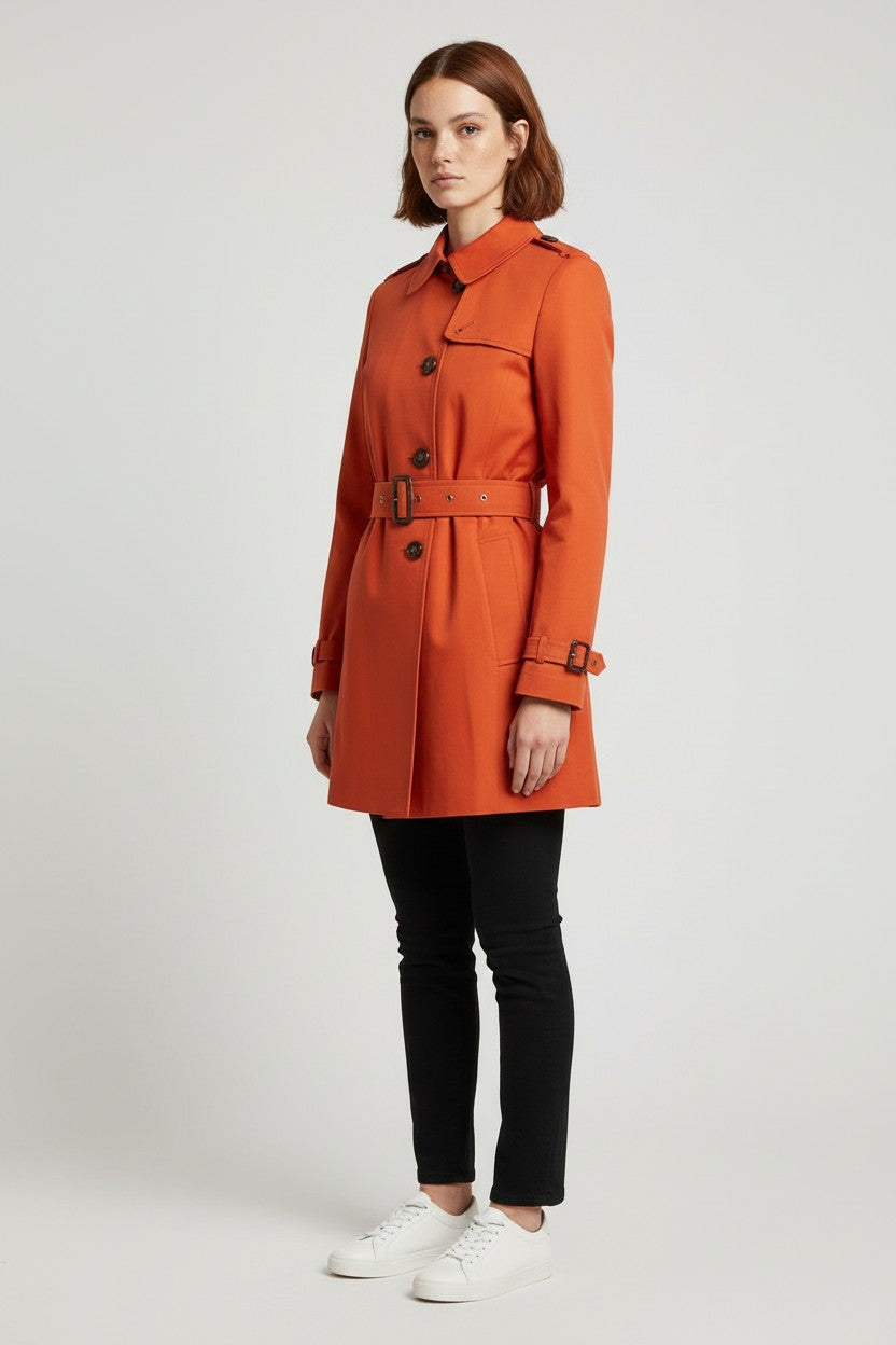 Tommy Hilfiger Damen Trenchcoat Orange Größe L