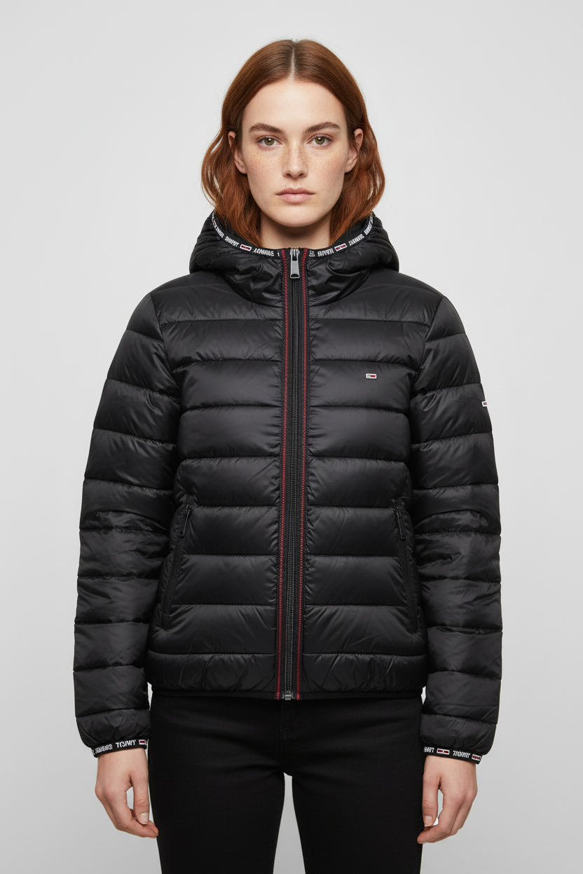Tommy Hilfiger Jeans Damen Winterjacke Schwarz Größe M