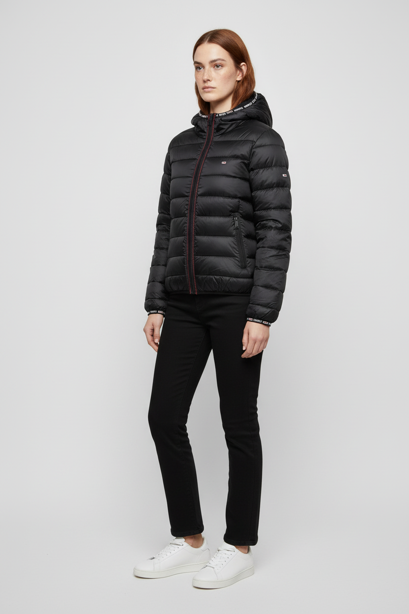 Tommy Hilfiger Jeans Damen Winterjacke Schwarz Größe M