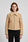 Replay Damen Shearling Jacke Beige Größe S