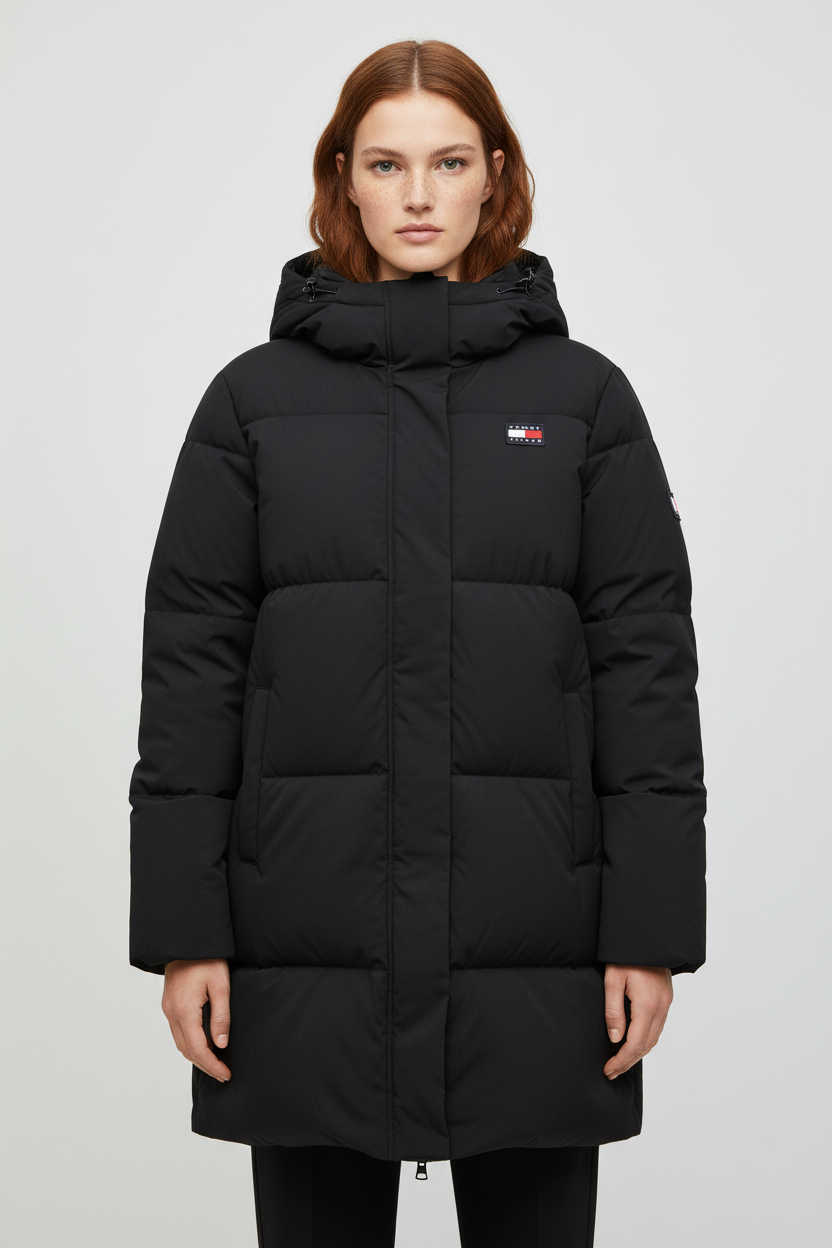 Tommy Hilfiger Damen Daunenmantel Schwarz Größe XS