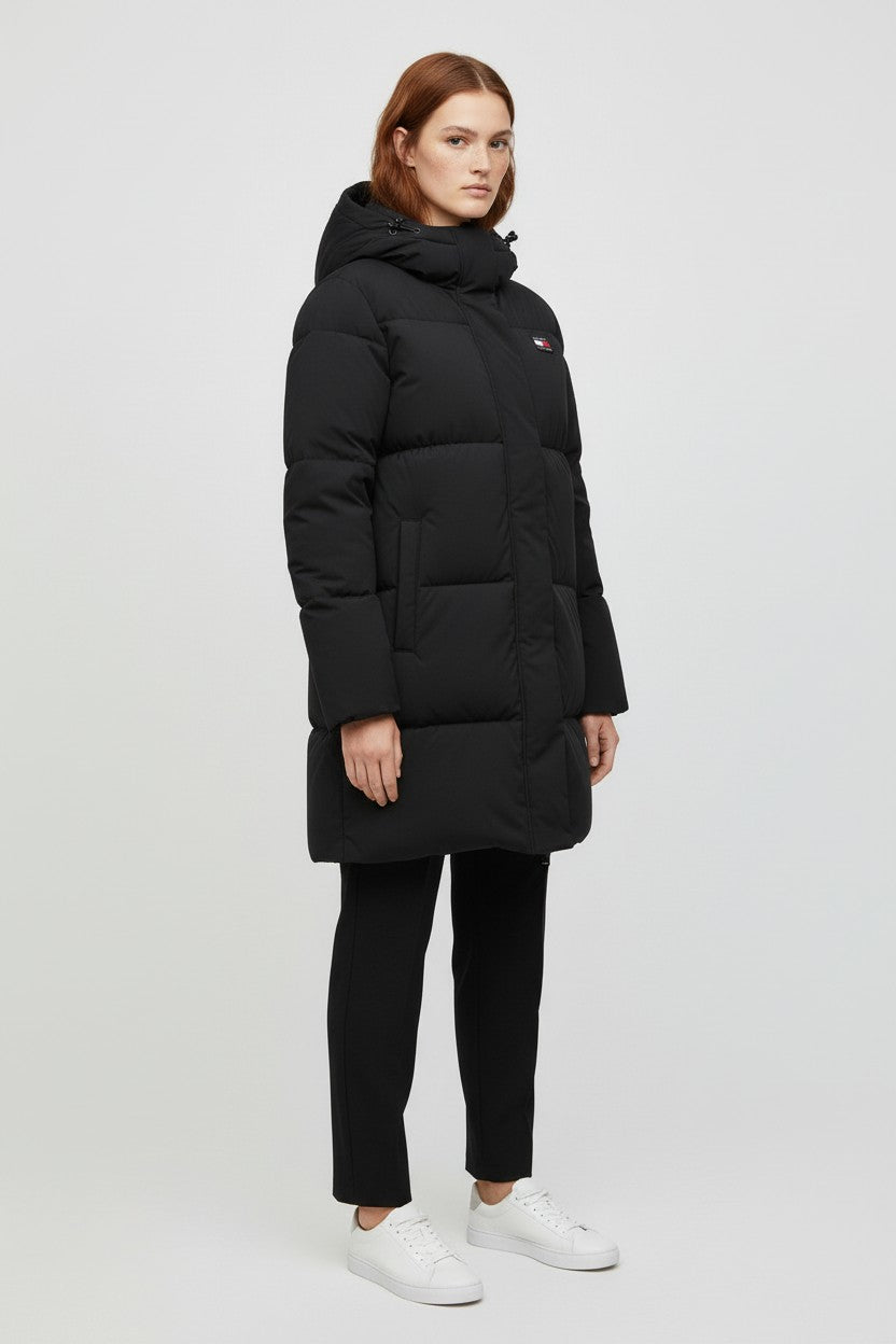 Tommy Hilfiger Damen Daunenmantel Schwarz Größe XS