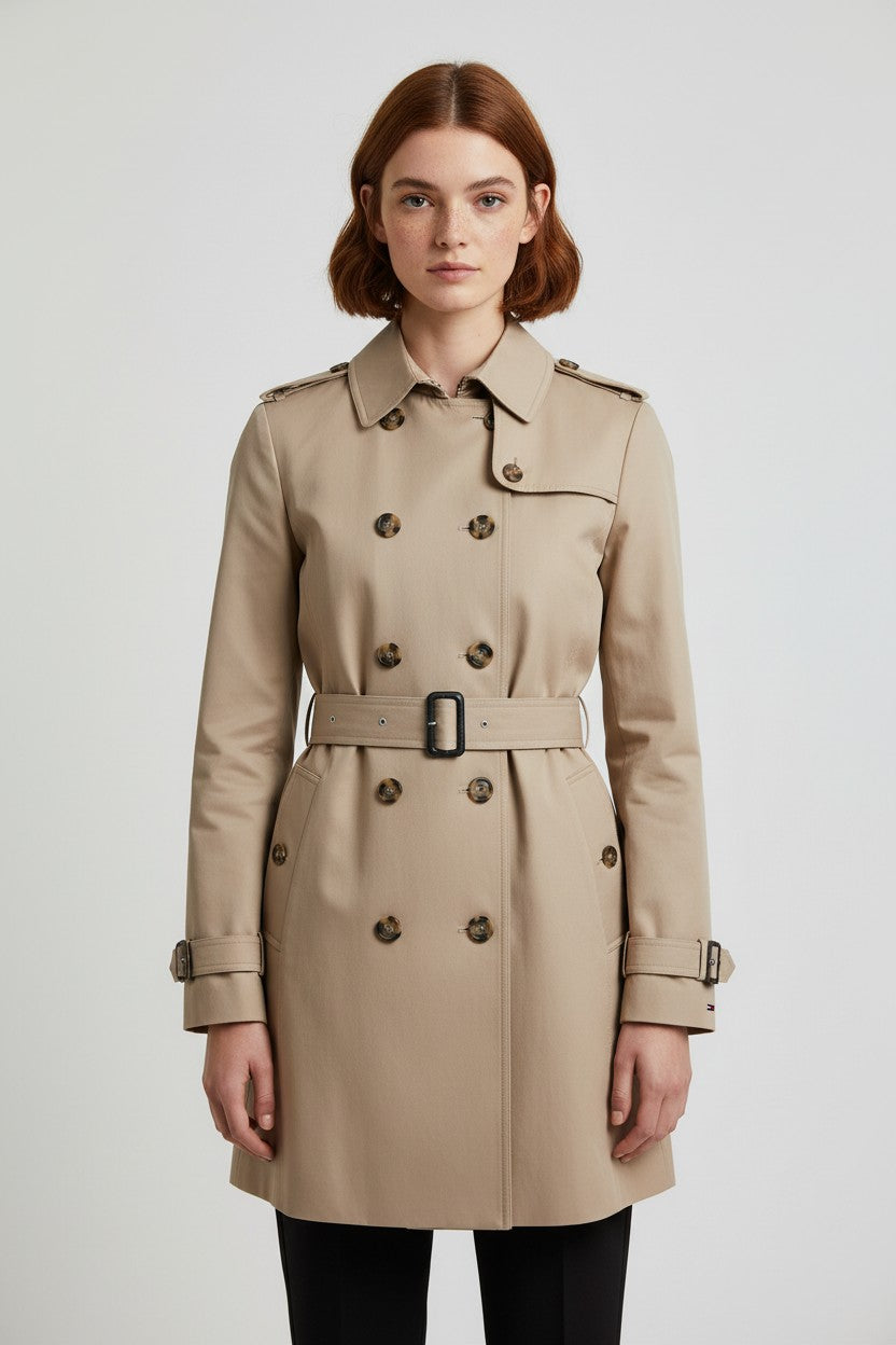 Tommy Hilfiger Damen Trenchcoat Beige Größe S