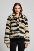 Desigual Damen Winterjacke Schwarz Weiß Größe L