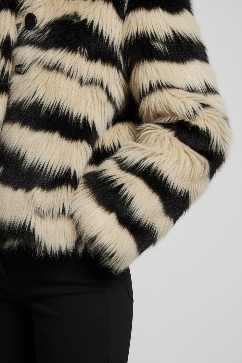 Desigual Damen Winterjacke Schwarz Weiß Größe L