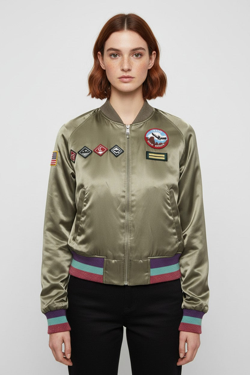 Diesel Damen Bomberjacke Grün Größe XS