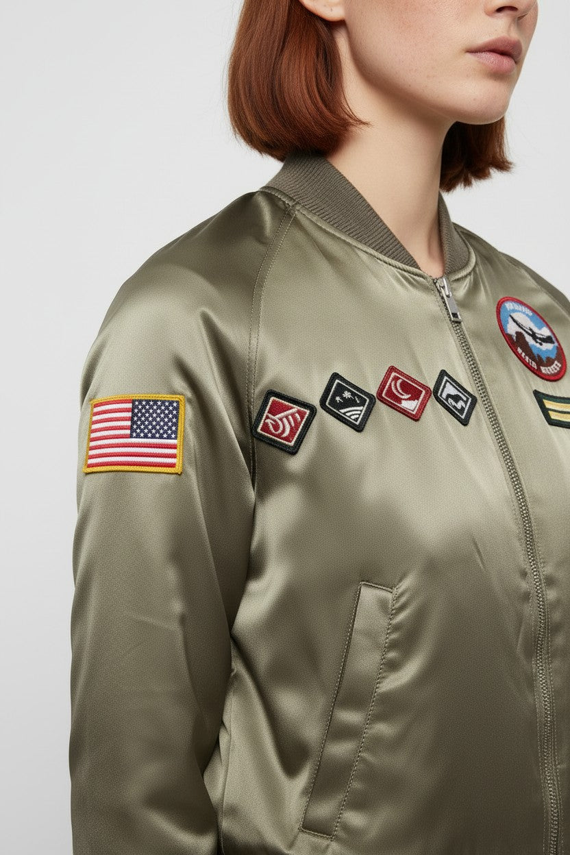 Diesel Damen Bomberjacke Grün Größe XS