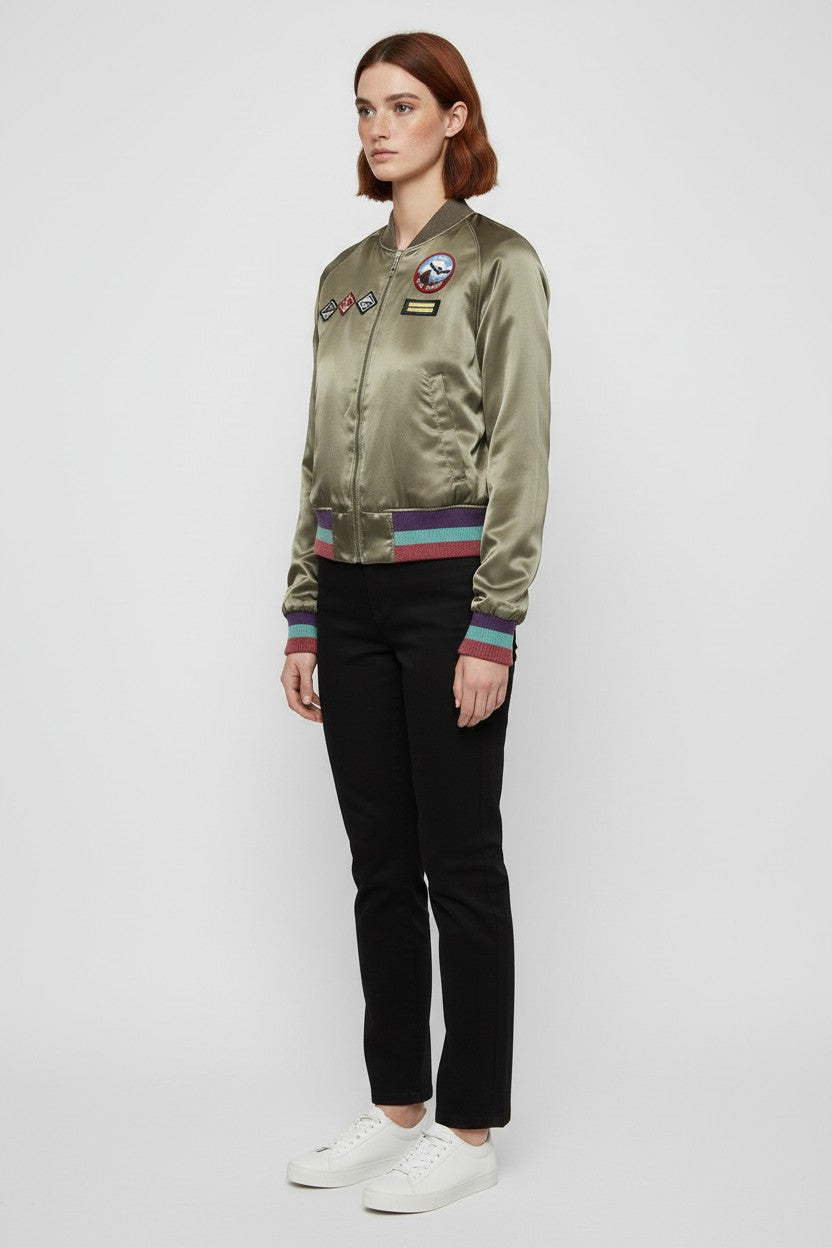 Diesel Damen Bomberjacke Grün Größe XS