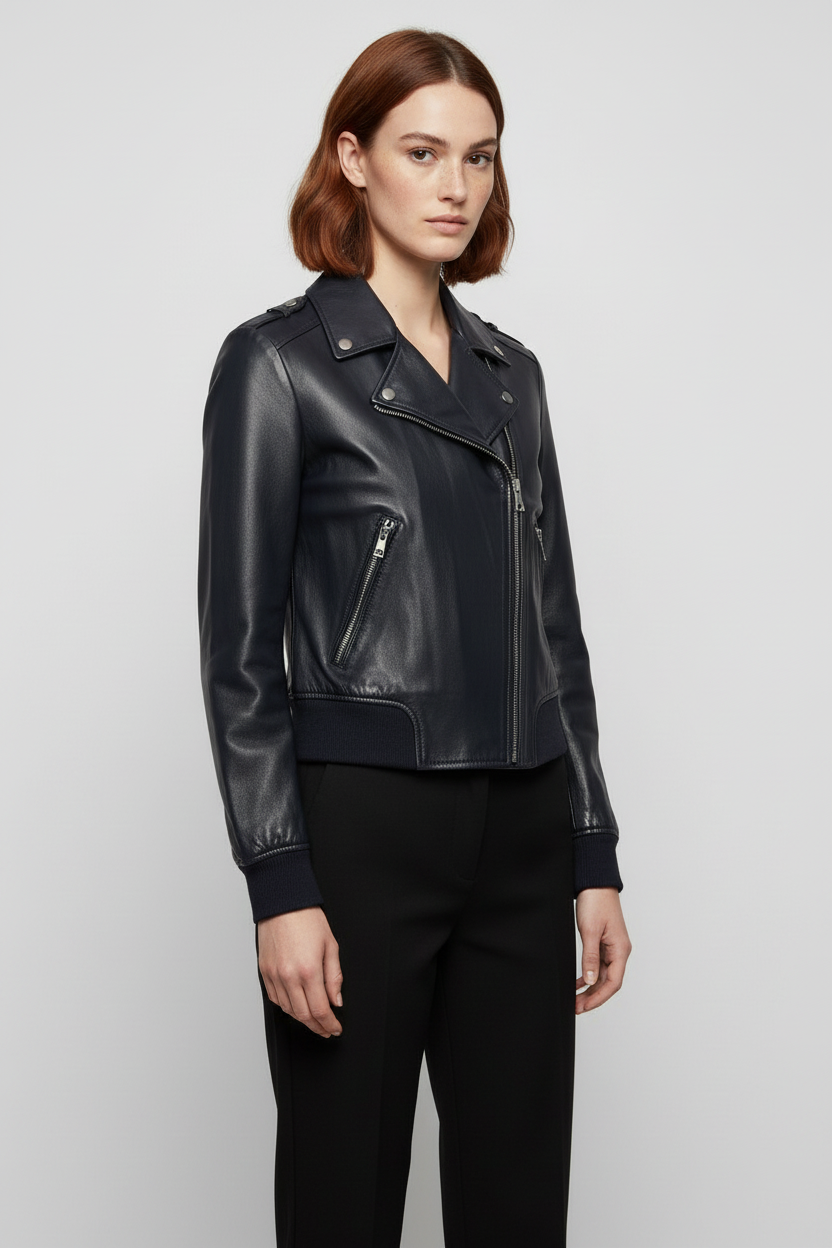 ESPRIT Damen Bikerjacke Schwarz Größe M