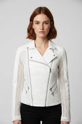 Guess Damen Bikerjacke Weiß Größe M